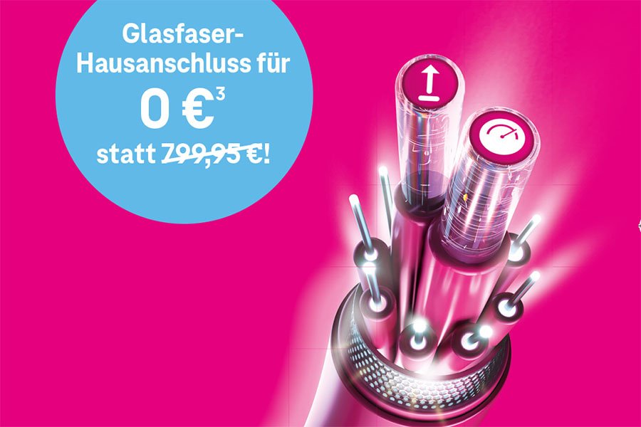 Werbeflyer der Telekom für den Glasfaser-Hausanschluss für 0€